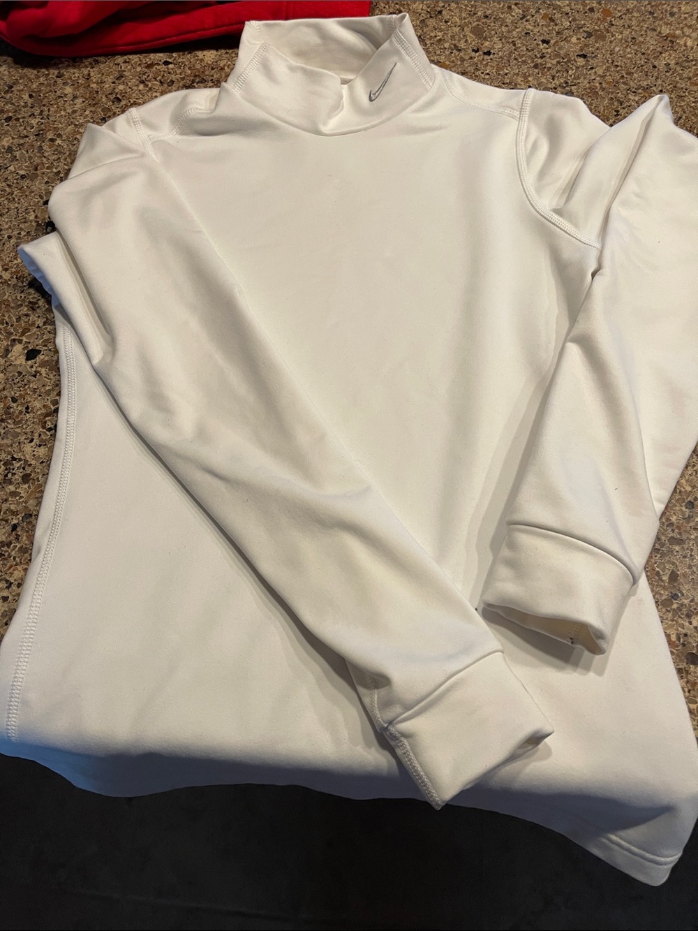Nike White Mock Neck Long Sleeve Top